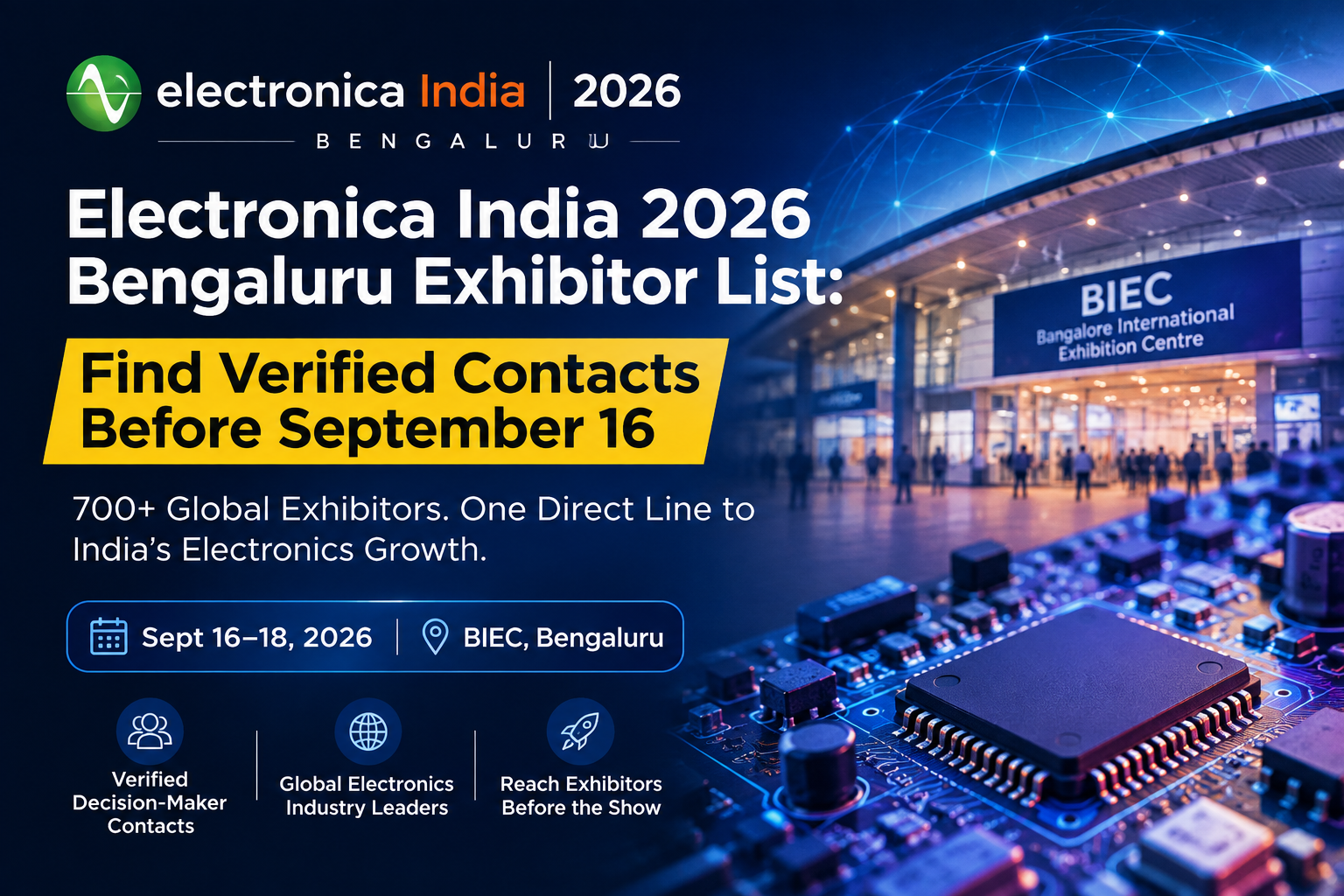 Electronica India 2026 Bengaluru exhibitor list and verified exhibitor contacts